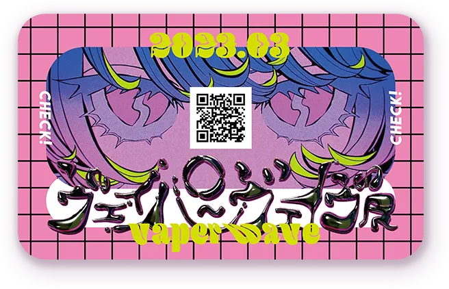 vaporwave展のDMカードデザイン